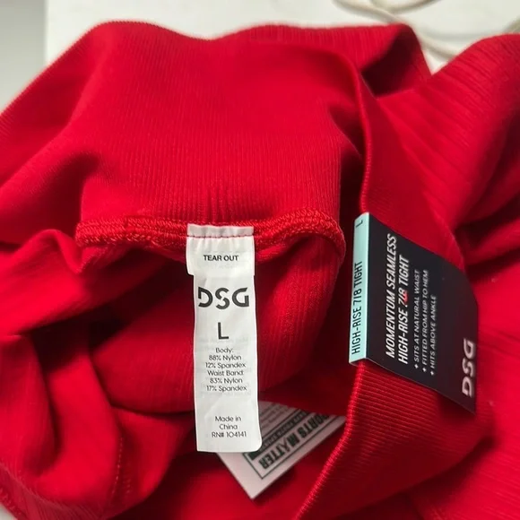 DSG Red Leggings with Wide Waistband Women’s Size Large - Picture 7 of 7